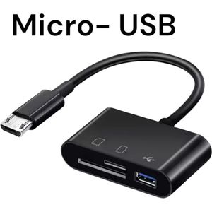 3 In 1 SD TF Kaartlezer - OTG Adapter -Micro USB - Gegevensoverdracht - Micro USB - Smartphone - Tablet - Laptop - USB 3.1 - Plug and Play - Draagbaar - Foto's overzetten - Video's overzetten - Universele Compatibiliteit - Micro SD - SDHC - SDXC - US