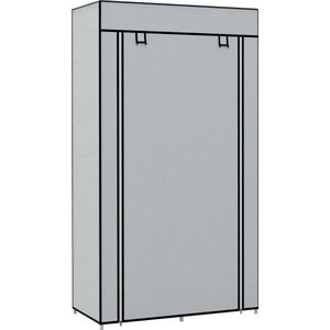 HOMCOM - Kledingkast - Lichtgrijs - 5 Vakken - Opvouwbare Kast voor Hal