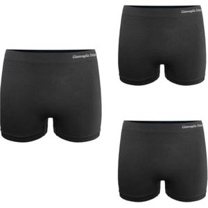 Gianvaglia - Damesboxers - naadloos - Zwart - Hoog model - Maat XL/XXL - 3-Pack!