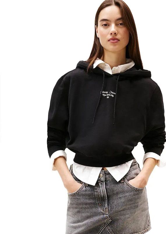 Tommy Jeans - Essential Logo 1 - Hoodie - Boxy-fit - 100% Regeneratief Katoen