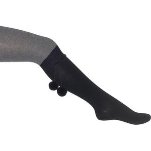 Bonnie Doon  - Kinderen - Maillots  - Pom Pom Tights  - Zwart/Medium Grey Heather - Maat 104-110