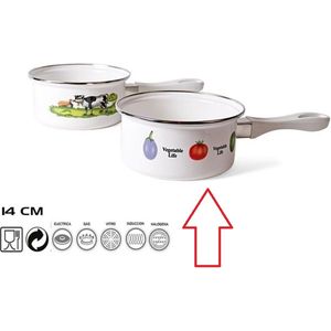 Steelpan - Ø14 cm - geglazuurd - alle warmtebronnen - model Vegetable