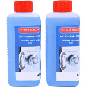 Set van 2 Wasmachinereiniger Strong - Multireiniger voor Anti-Kalk en Onderhoud - 500ml - Blauw - Geschikt voor Alle Wasmachines
