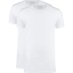 Garage 0221- Bio-Cotton Bodyfit 2-pack T-shirt ronde hals korte mouw wit XL 95% organisch katoen 5% elastan