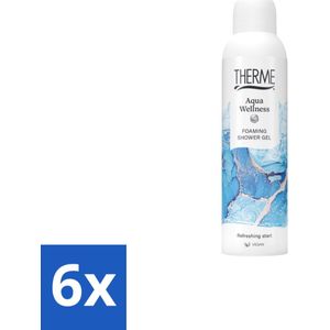 6 x Therme - Aqua Wellness - Schuimende Douchegel - Verfrissend - Verzorgend - 200ml - Douchegel - Schuimende Douchegel - Wellness Douchegel - Verfrissende Douchegel - Verzorgend Douchegel