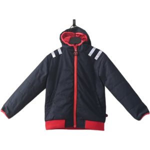 Ducksday - Omkeerbare Winterjas - Kinderen - Unisex - Waterdicht - Donkerblauw - Winddicht - Rood - Blauw -Beide zijden waterdicht - maat 146/152 - 12 jaar