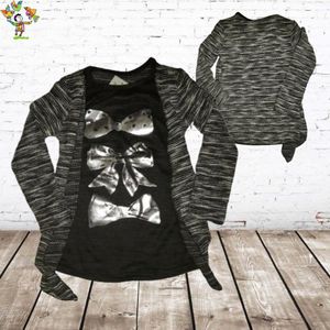 Meisjes shirt bolero strik -s&C-122/128-Longsleeves meisjes