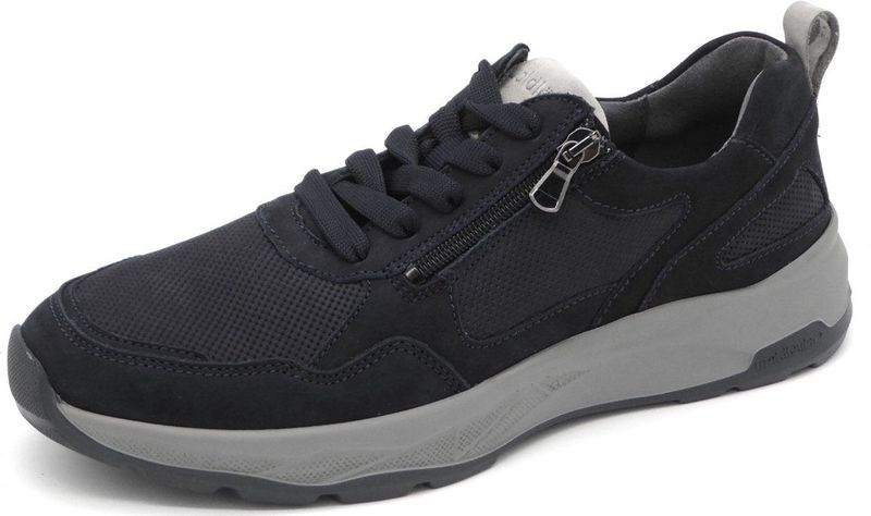 Waldläufer Heren Sneaker - 713003-403-857 Blauw - Wijdte H - Maat 8 (42)