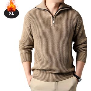 Nivard Quarter Zip Heren - Sweater - Sweaters - Hoodie - Warme Trui - Vest - Lang - Coltrui - Kameel - XXS