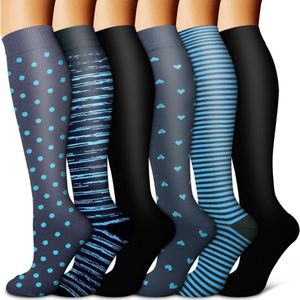 Daity 6 paar - sportsokken - compressiekousen voor dames en heren - zomerkousen met hoge elasticiteit - compressiekousen vormende beensokken Europese -hardloopsokken（S/M）