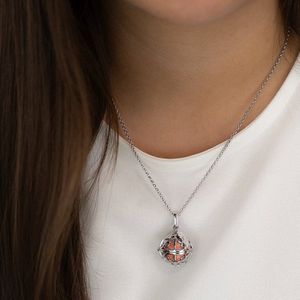 Engelsrufer Hanger 925 zilveren engelenroeper vleugels met klankbol rosé - S