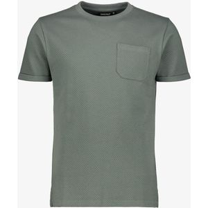 Unsigned heren T-shirt met structuur groen - Maat L