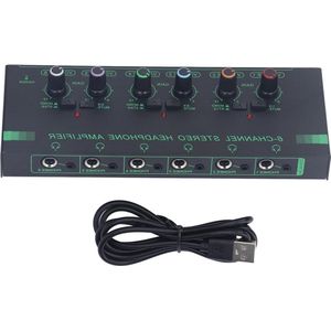 4-kanaals Hoofdtelefoonversterker Mono Stereo Schakelende Hoofdtelefoon Distributieversterker met Type C-voeding