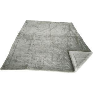 Bedsprei / plaid Kopenhagen | 220 x 240 cm | microfibre grand luxe & imitatieschaap | kleur: olive