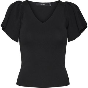 VERO MODA Top VMGINNY met Plooien Zwart