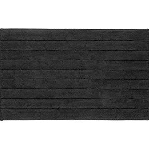 Casilin Badmat Antislip 50x80cm Luca - Waterabsorberende Badkamermat - Wasbaar en Sneldrogend - Voor Douche en Bad - 100% Katoen - Zwart