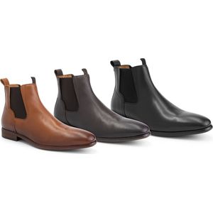 DenBroeck Stone St. - Nette Halfhoge herenschoenen - Leren Enkellaarzen - Chelseaboots mannen - Cognac Bruin Leer - Maat 46