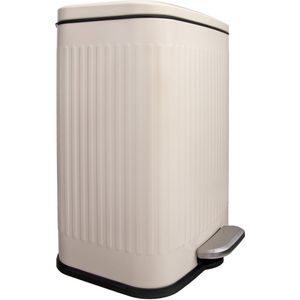 QUVIO - Prullenbak - Beige - 13 L - Rechthoekig afgerond - Metaal