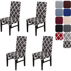 Stoelhoezen, set van 4 of 6 stretch stoelhoezen voor eetkamerstoelen, afneembaar, wasbaar, decoratie, voor hotel, ceremonie, banket, keuken, restaurant, huis, bruiloft, feest