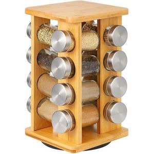 Bamboo spice rack, 16 pcs