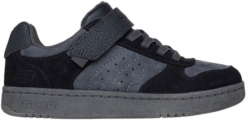 Skechers Quick Street Smooth Avenue Sneaker, zwart, 10 UK Kind, Zwart, 10 UK Child