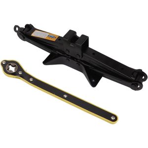 Jack with crank effort - 2 ton payload scissor jack with ratchet handle for car tire replacement