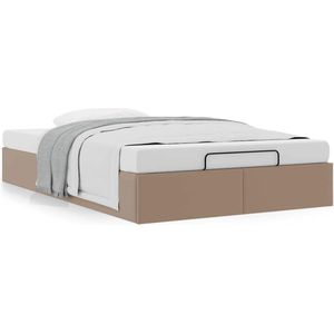 vidaXL - Bedframe - zonder - matras - 120x200 - cm - kunstleer - cappuccinokleurig