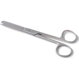 Chirurgische schaar spits/stomp recht Lengte: 11 cm Medipharchem - Hoogwaardig gematteerd RVS - Gehard, roestvrije staalsoort (410/420) - spits / stomp