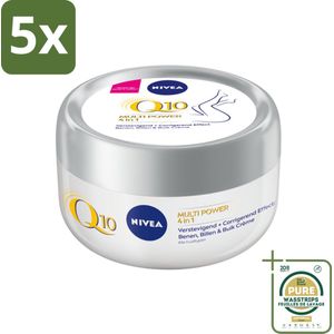 5 x NIVEA - Bodycrème - Q10 Plus Verstevigend - Met Soja - Alle Huidtypes - 300 ml - Grootverpakking - Q10 Crème - Huidverzorging - Huidversterking - Soja Crème - Strakke Huid