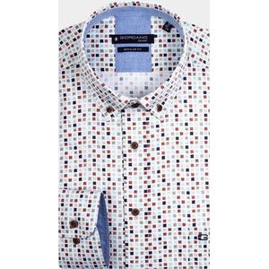Giordano Casual hemd lange mouw Bruin Ivy Spaced Squares Print 417029/80