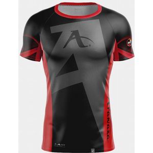 T-shirt Arawaza | Dry-Fit | Zwart / Rood (Maat: S)
