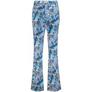 DIDI Dames Travel pants paseo in offwhite with blue azur Fusion print maat 48