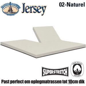 Harris&Darwin | 100% katoenen Jersey Splittopper hoeslaken tot 10cm |  Stretch  | Creme 140x200cm | Speciaal voor topmatras met split