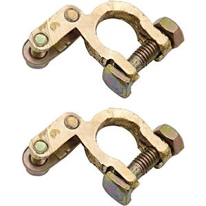 Zuiver Koper Auto Batterij Opslag Stapel Hoofd Connector Clip 2 Stuks Dikkere Terminal Gezamenlijke Batterij Pole Clamp
