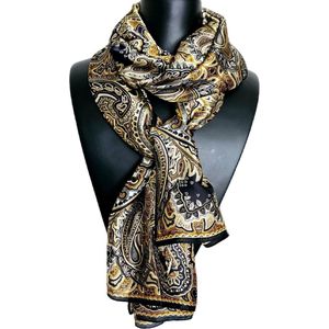 Dames sjaal satijn Zwart -Youhomy accessoires XL Silk sjaal 78X185 CM - Langwerpige satijn sjaal - zijden sjaal- Luxe shawl- Omslagsjaal- Moederdag cadeau- Bloemen Design| cadeaus Sinterklaas| Kerstdagen| Verjaardagen| Feestdagen