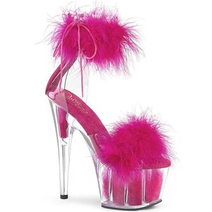 Pleaser - ADORE-724F Sandaal met enkelband, Paaldans schoenen - Paaldans schoenen - 38 Shoes - Roze/Wit