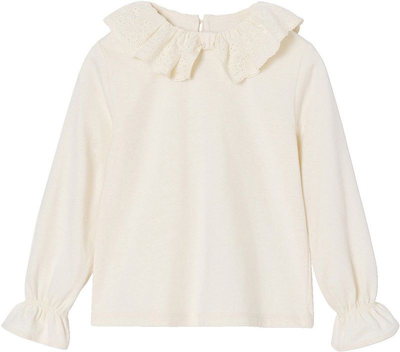 Vertbaudet T-shirt meisjes met kraag van Engels borduurwerk