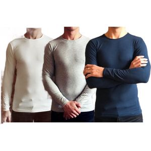 Dice mannen Longsleeve Shirt 3-stuks wit/blauw/grijs maat XXL