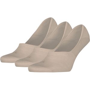 Calvin Klein - Footies Heren - Mid Cut - 3 paar CK Sokken - Beige - Maat 39/42