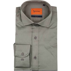 Suitable Satin Overhemd Grijs - Maat 39 - Heren - Overhemden Formeel