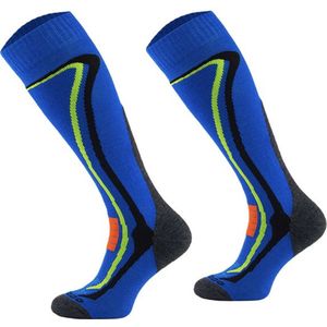 Comodo Skisokken Merinowol SKI2 - Blauw/Groen - Maat 35-38