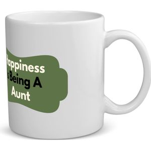 Akyol - happiness is being a aunt koffiemok - theemok - Tante - de liefste tante - verjaardag - cadeautje voor tante - tante artikelen - kado - geschenk - 350 ML inhoud