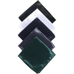 5 stuks witte zakdoeken voor heren en dames, klassieke machinewas pochetten 20 x 20 cm. Perfect als bruiloftsfeest cadeau