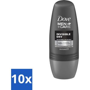 10 x Dove - Deodorant - Roll-on Men Care Invisible Dry - Voor een droge huid - 50 ml - Roll-on - 50 Ml - Witte Strepen - Zweet - Geur