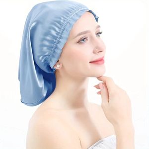 Livano Zijden Slaapmuts - Satijnen Nachtmuts - Silk Bonnet - Sleep Cap - Haarverzorging - Satin - Verstelbaar - Voor Zacht & Stralend Haar - Licht Blauw
