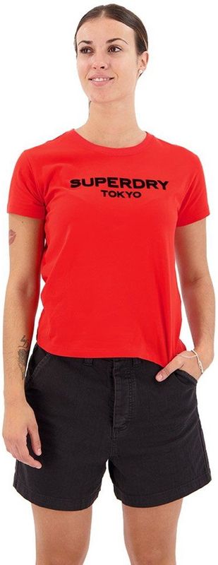 Superdry Sport Luxe Graphic Fitted T-shirt Met Korte Mouwen Oranje 2XS Vrouw