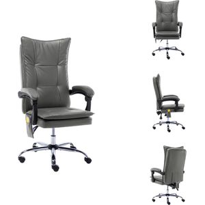 vidaXL Ergonomische kantoorstoel - Antraciet - 64 x 68 x (113 - 120) cm - Massage- en verwarmingsfunctie - Bureaustoel