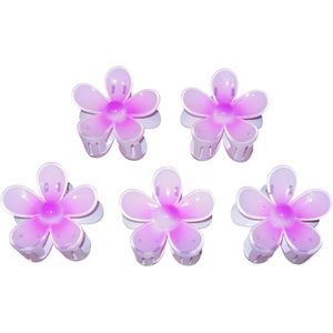 5 Haarklemmen bloem lichtroze