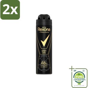 Rexona Men - Sport Cool - Deodorant Spray - Anti Transpirant - 150 ml - Voordeelverpakking - 2 stuks - Sportieve man - Deodorant spray