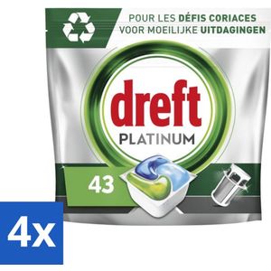 Dreft Platinum - All In One - Vaatwascapsules - 43 Afwasbeurten - Voordeelverpakking - 4 stuks